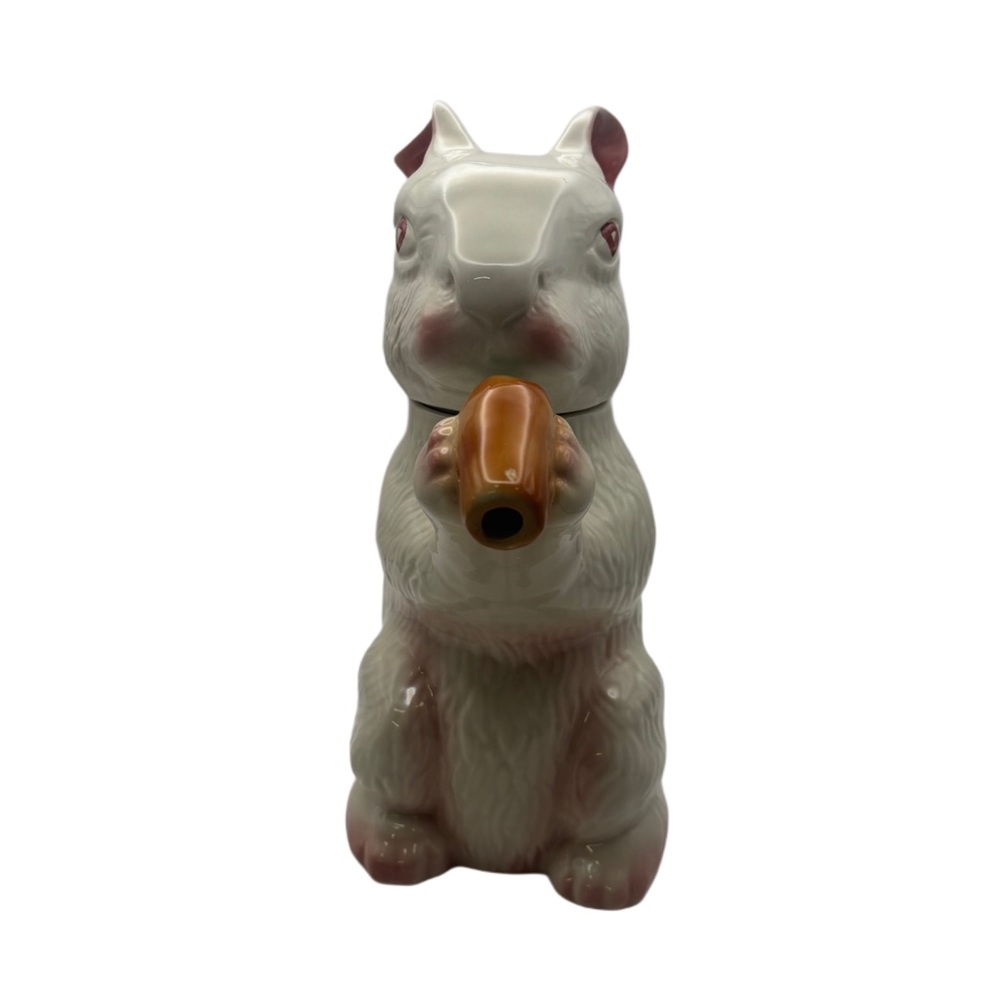 Vintage Tony Wood Studios “Bobtail”White Rabbit with Carrot Tea Pot - Picture 3 of 8